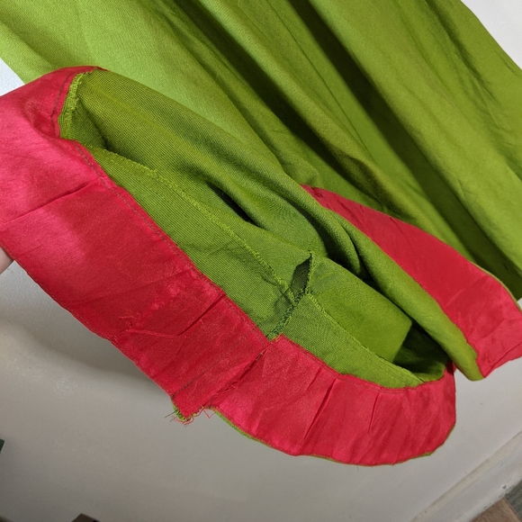 Vintage ethnic Indian embroidered decal bell sleeve maxi dress slit shoulders - Picture 11 of 16